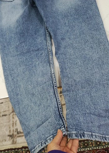 Kadın Kot Şort Kemerli Nakışlı Gri - Görsel 7