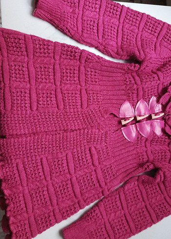 Pembe Örgü Kız Hırkası - Görsel 2