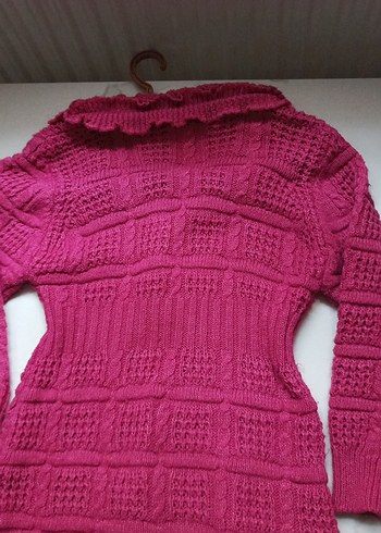 Pembe Örgü Kız Hırkası - Görsel 5