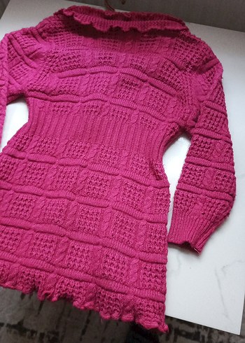 Pembe Örgü Kız Hırkası - Görsel 7