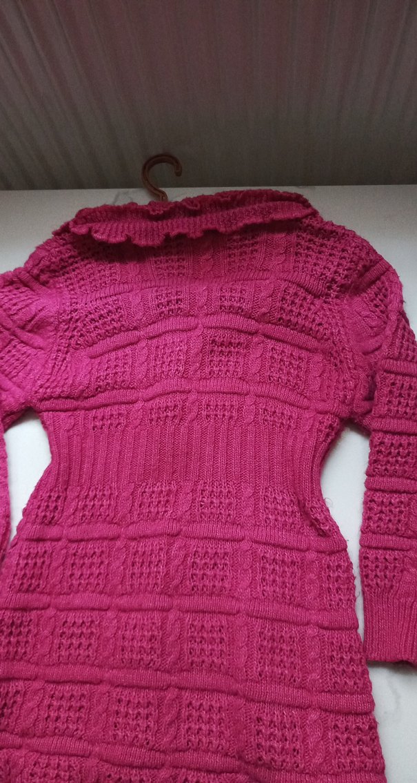 Pembe Örgü Kız Hırkası - Görsel 5