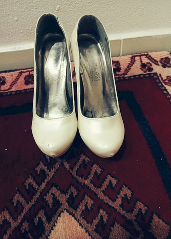 Simge Altın Renk Parlak Dolgu Topuklu Kadın Ayakkabı - Görsel 5