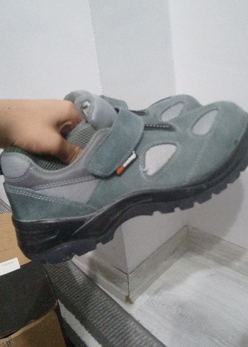 Gri Erkek İş Ayakkabısı Velcro Bantlı - Görsel 3