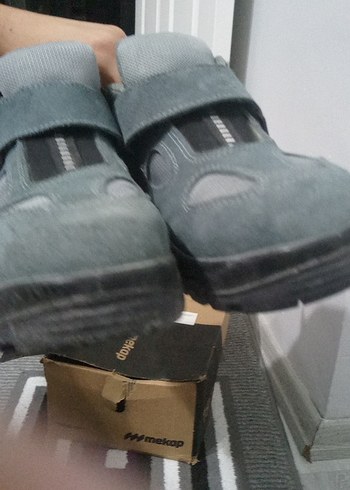 Gri Erkek İş Ayakkabısı Velcro Bantlı - Görsel 4