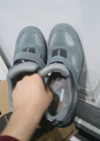 Gri Erkek İş Ayakkabısı Velcro Bantlı - Görsel 2