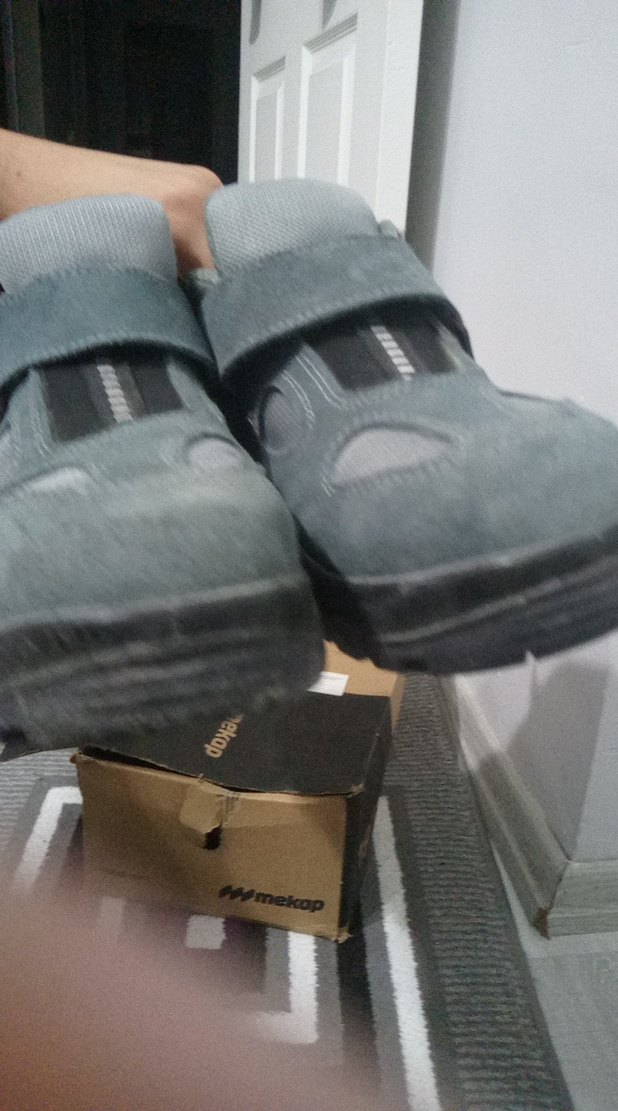 Gri Erkek İş Ayakkabısı Velcro Bantlı - Görsel 4