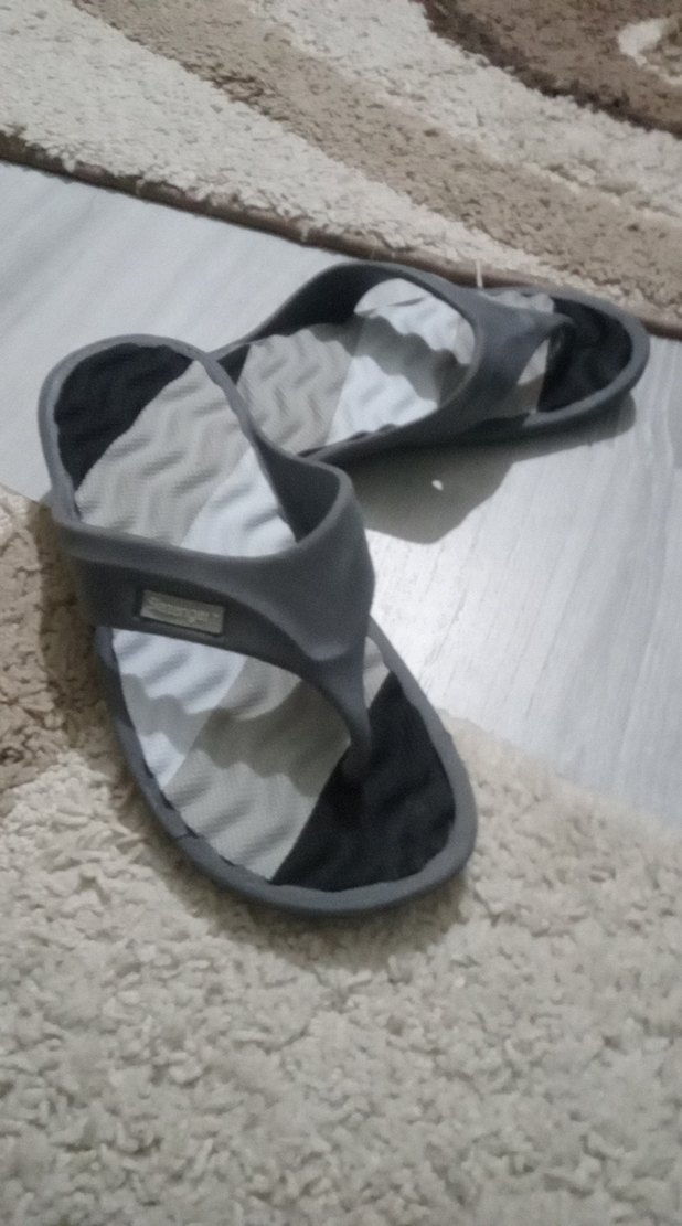 Gri Erkek Ev Terliği Velcro Ayarlı - Görsel 2