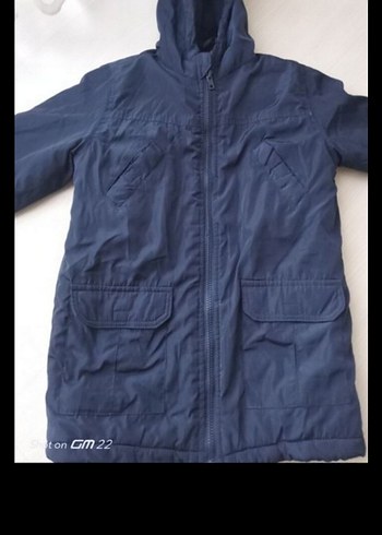 Erkek Çocuk Lacivert Kapüşonlu Fermuarlı Mont - Görsel 2