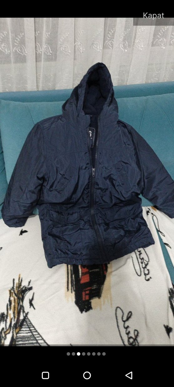 Erkek Çocuk Lacivert Kapüşonlu Fermuarlı Mont - Görsel 3