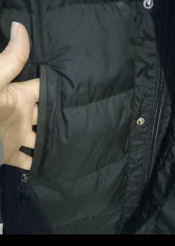 Erkek Siyah Kapitone Mont, Düğmeli, Uzun Kollu - Görsel 5