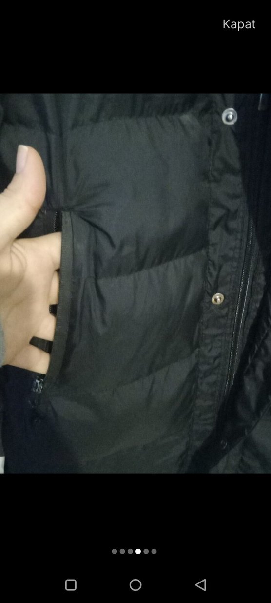 Erkek Siyah Kapitone Mont, Düğmeli, Uzun Kollu - Görsel 5