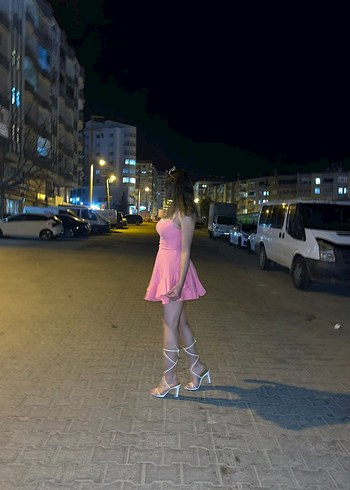 Pembe Mini Drapeli Elbise - Görsel 4