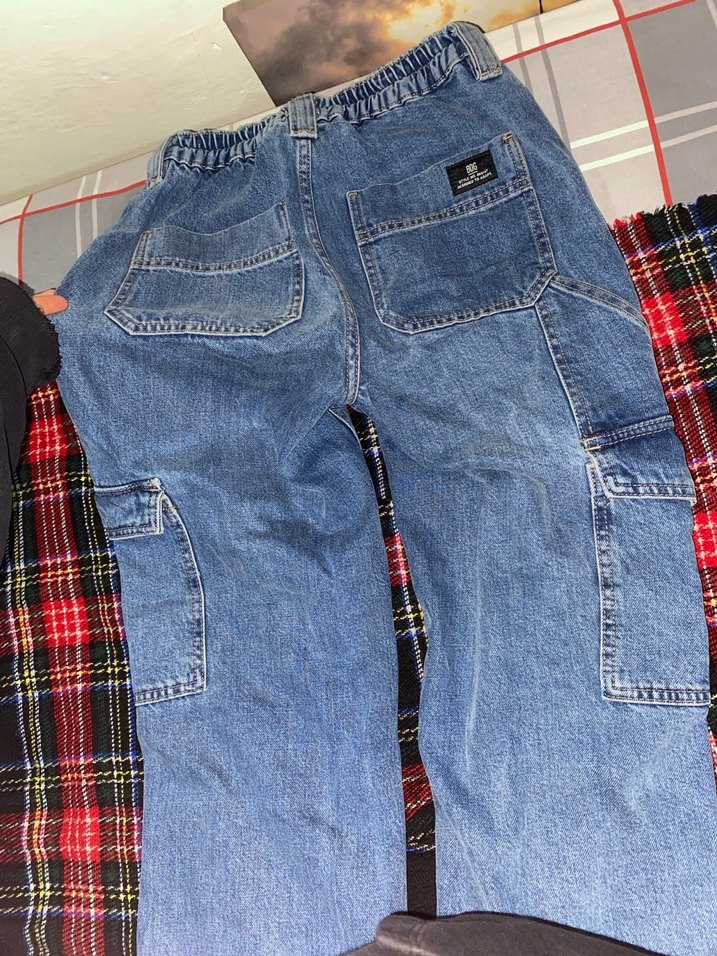 Kadın Mavi Bol Kesim Denim Pantolon - Görsel 2