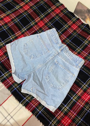 Açık Mavi Denim Mini Şort - Görsel 2