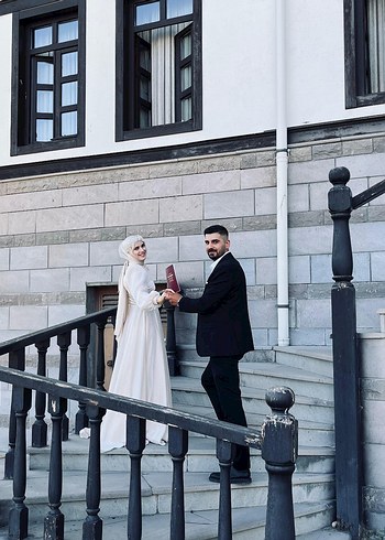 Uzun Kollu Beyaz Bohem Etnik Nişan Elbisesi 5000tl satılıktır - Görsel 2