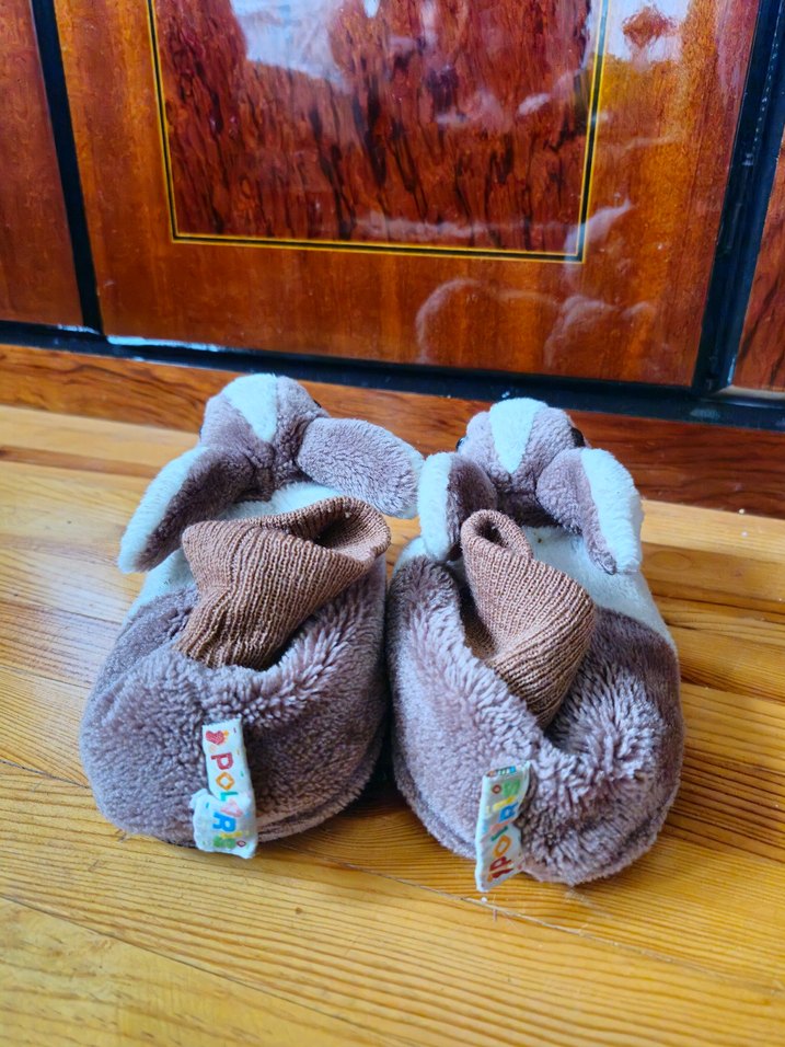 Kız Çocuk Kahverengi Tavşanlı Ev Terliği - Görsel 4