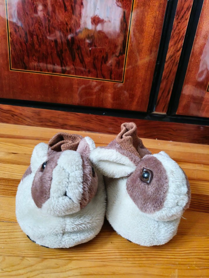 Kız Çocuk Kahverengi Tavşanlı Ev Terliği - Görsel 2