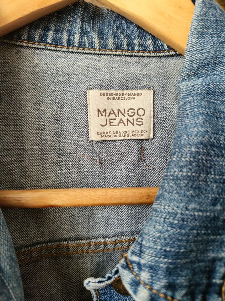 Düğmeli Mavi Kot Kadın Ceket - Görsel 3