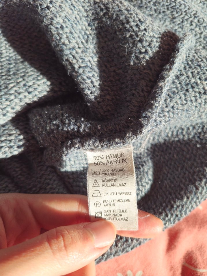 Gri Kadın Kazak, Bisiklet Yaka, Uzun Kollu - Görsel 4