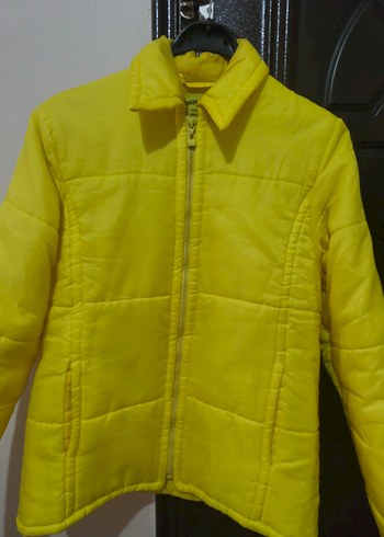 Sarı Fermuarlı Vintage Kadın Mont - Görsel 2