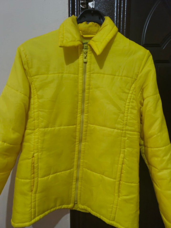 Sarı Fermuarlı Vintage Kadın Mont - Görsel 2