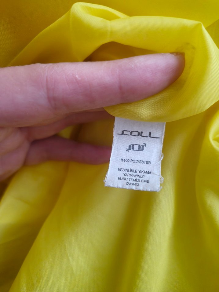 Sarı Fermuarlı Vintage Kadın Mont - Görsel 5