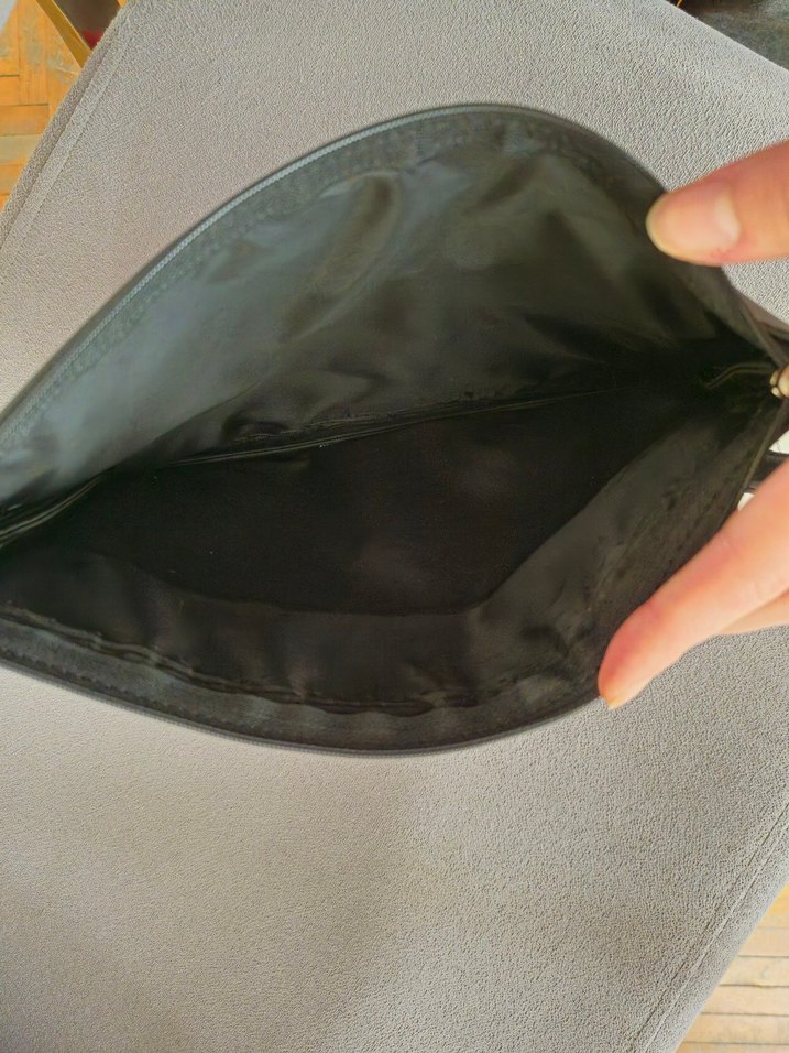 Siyah Nakışlı Deri Rock Punk Clutch Çanta - Görsel 3