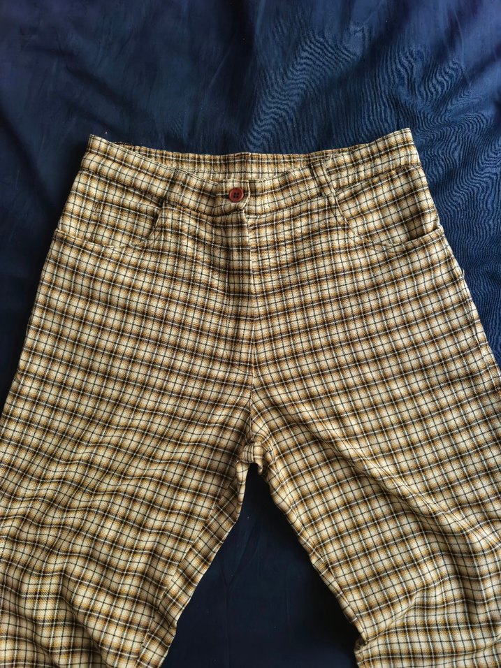 Düğmeli Kahverengi Kadın Kumaş Pantolon - Görsel 2