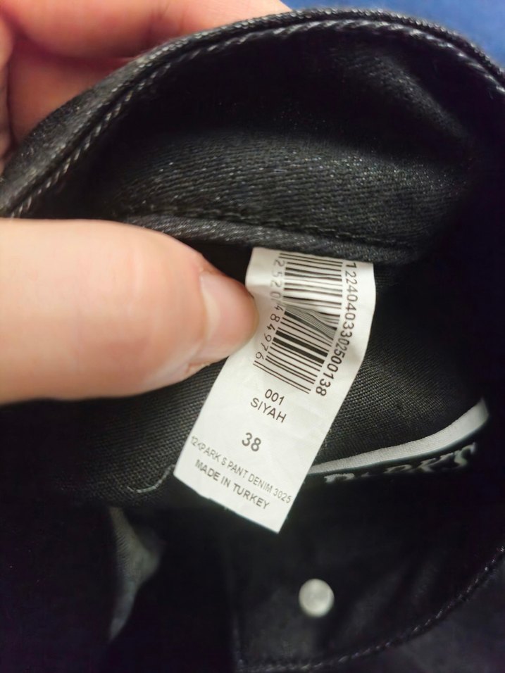 Antrasit/Siyah Kadın Denim Kumaş Pantolon - Görsel 3