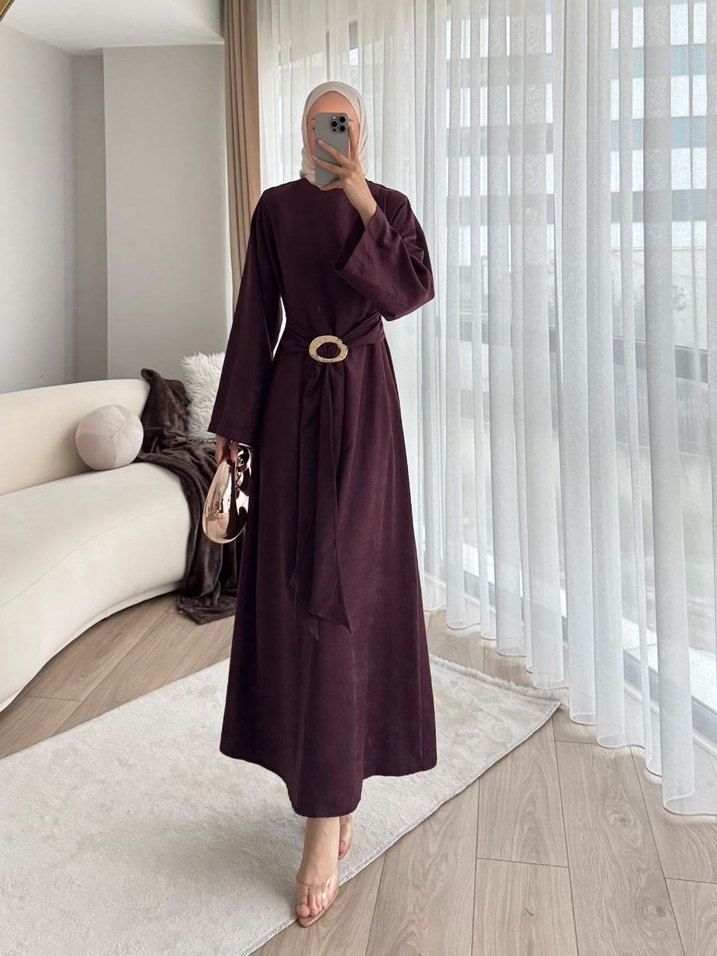 Siyah Bol Kesim Uzun Elbise - Görsel 4