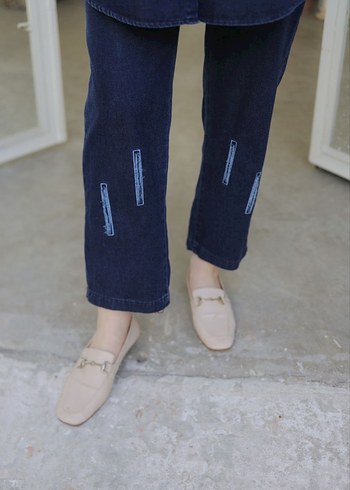 Kadın Lacivert Uzun Denim Tunik Takım - Görsel 2