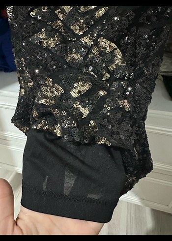 Koton Siyah Taşlı şık V Yaka mini kadın gece Elbisesi - Görsel 6