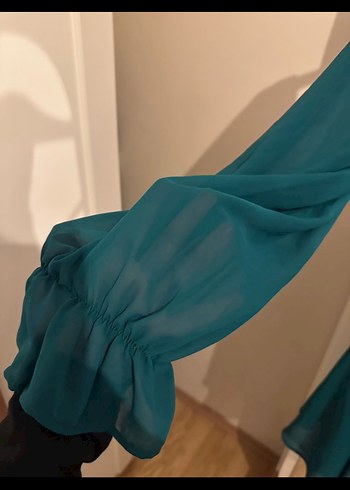 Uzun Kollu Straplez Mini Elbise - Görsel 4