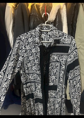 Desenli Siyah Gri Uzun Kadın Gömlek Elbise - Görsel 2