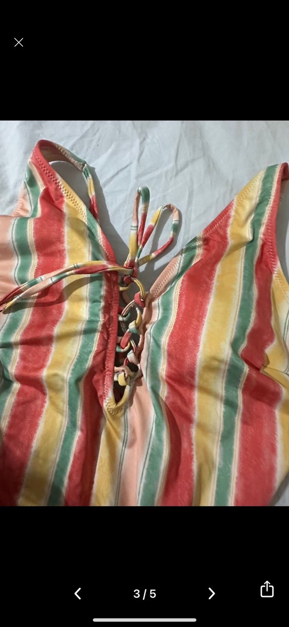 LC Waikiki Bohem Çok Renkli Bağcıklı Kadın Mayo - Görsel 3