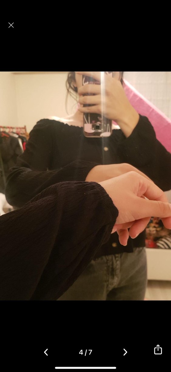 Bershka Siyah Kadın omuzu açık Bluz - Görsel 4