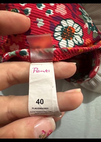 Penti Çiçek Desenli Kırmızı Fırfırlı Bikini takımı - Görsel 7