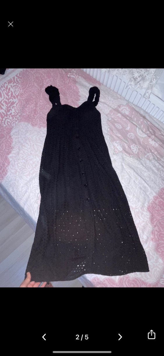 Siyah midi boy kadın elbise - Görsel 2