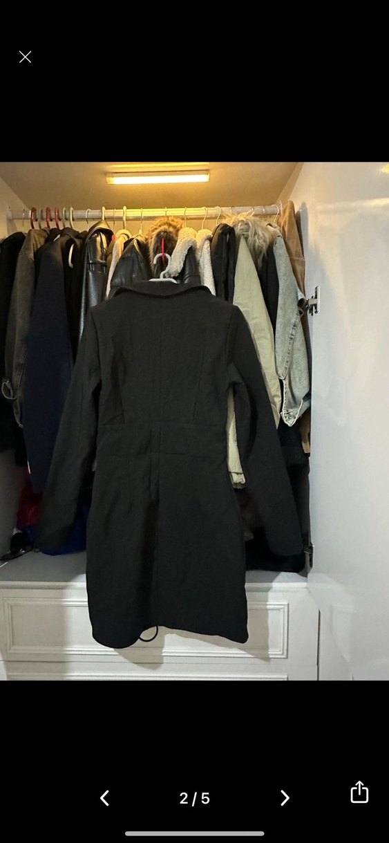 Trendyol milla Siyah gömlek yaka ceket elbise - Görsel 2