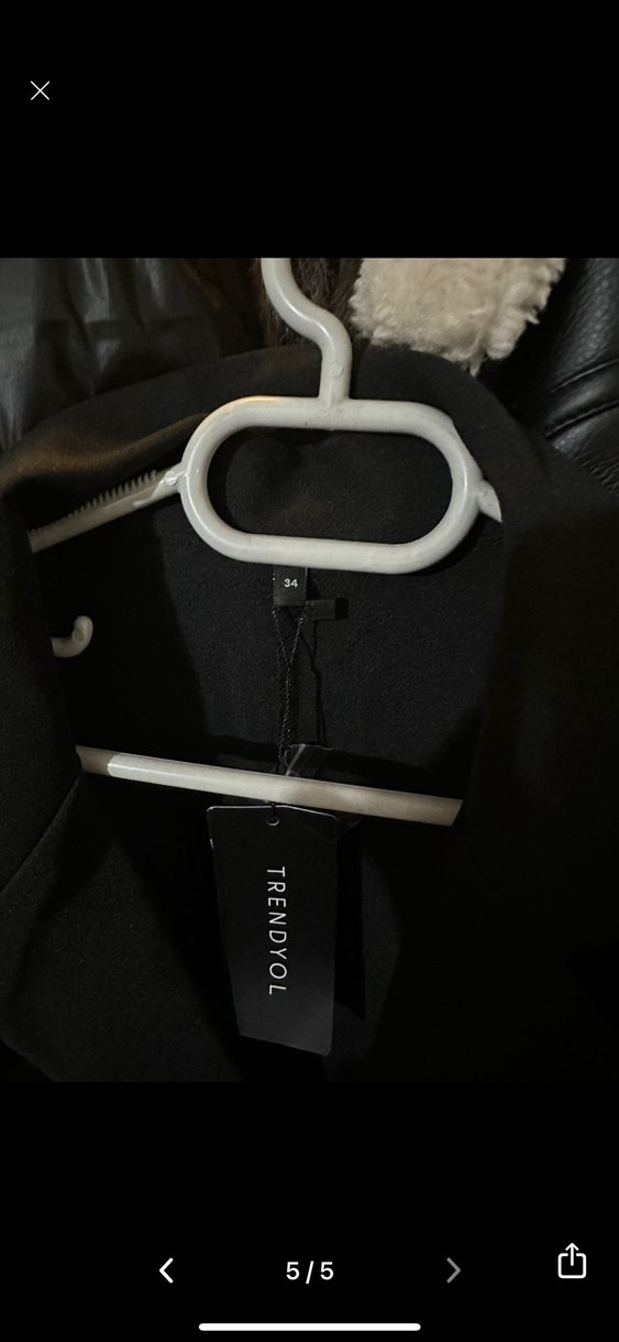 Trendyol milla Siyah gömlek yaka ceket elbise - Görsel 5