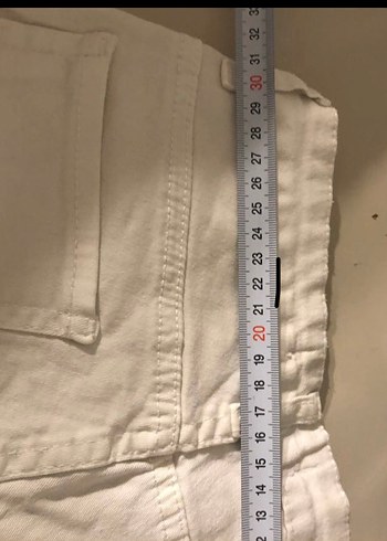 Defacto Desenli Beyaz Keten Mini Şort - Rahat Kesim - Görsel 6