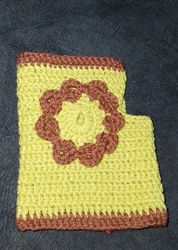 Sarı Çiçekli Örgü Bohem Kadın Eldiveni - Görsel 3