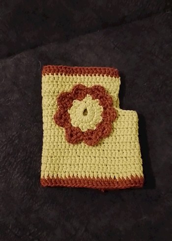 Sarı Çiçekli Örgü Bohem Kadın Eldiveni - Görsel 4