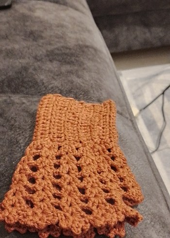 Bej Örgü Kadın Eldiveni - Görsel 3