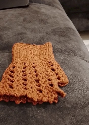 Bej Örgü Kadın Eldiveni - Görsel 2