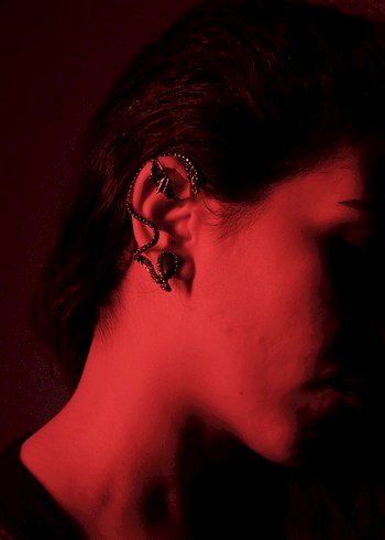 Rave Techno Ejderha Earcuff Küpe - Görsel 2