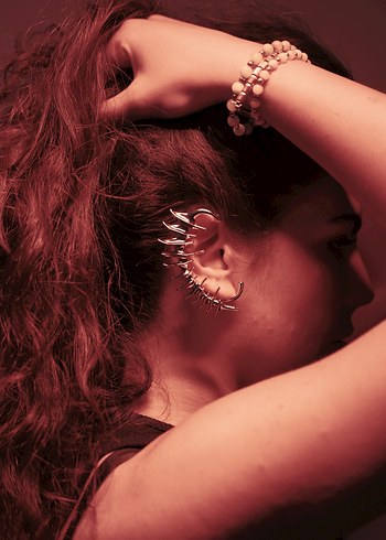 Rave Techno Omurilik Earcuff Küpe - Görsel 2