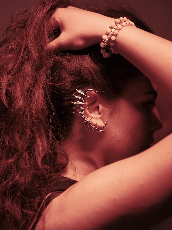 Rave Techno Omurilik Earcuff Küpe - Görsel 2