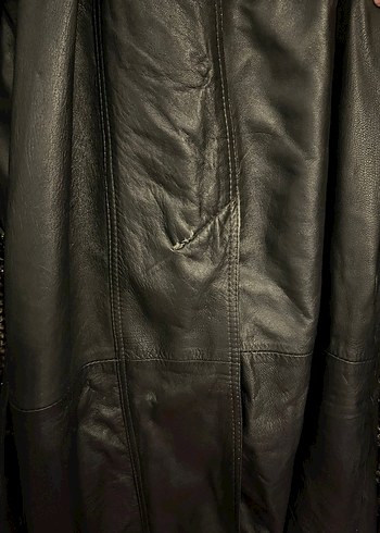 Vintage Gerçek Deri Mont Pardesü - Görsel 3