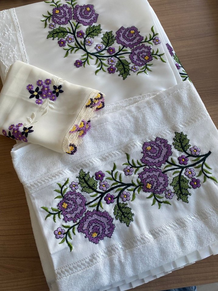 iğne oyalı mevlit örtüsü seccade havlu bohça kur an kabı seti - Görsel 5